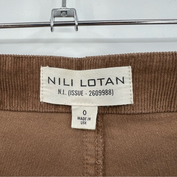 Nili Lotan Jenna Corduroy Pants in Maple Brown Size 0 - Picture 4 of 8